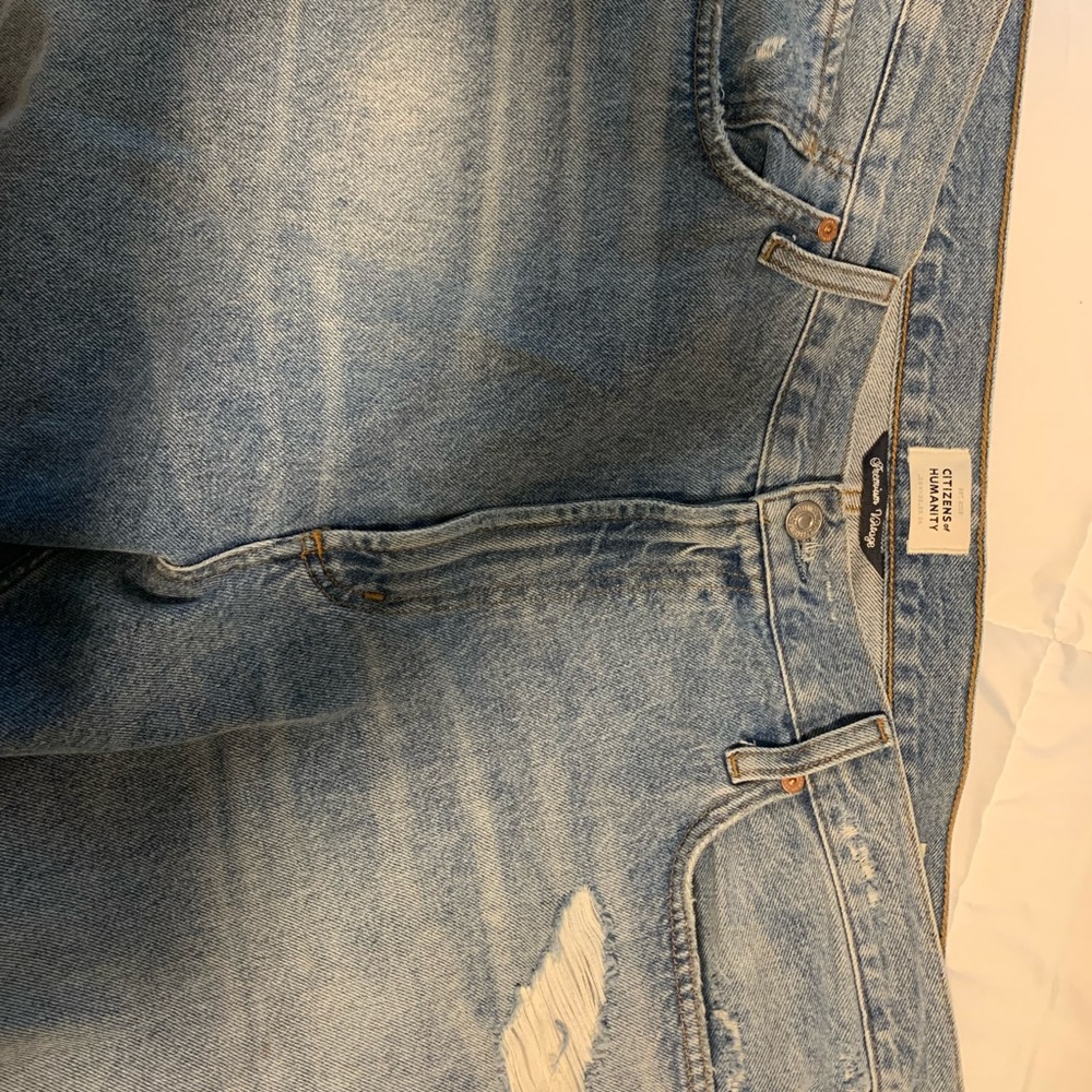 Citizens Of Humanity Light Wash Boyfriend Jeans with Distressing